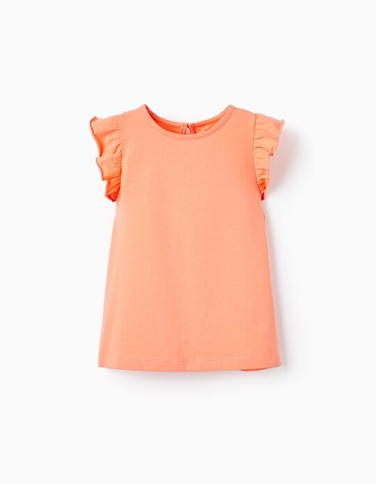 Cotton T-Shirt for Girls, Peach