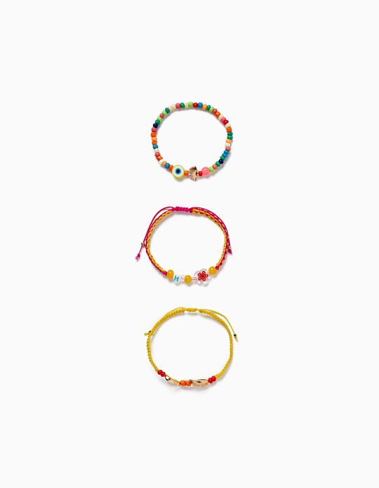 Pack Bracelets with Beads for Girls, Multicoloured