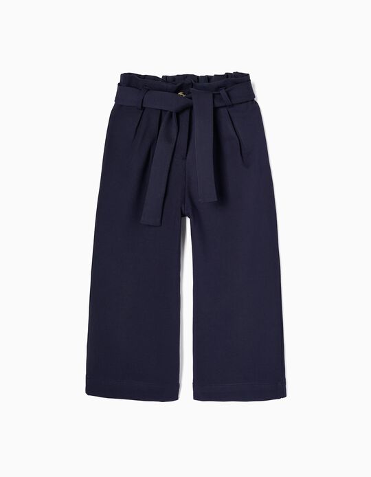 Culotte Trousers for Girls, Dark Blue
