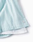 Comprar Online Vestido às Riscas e com Folhos para Bebé Menina 'B&S', Verde/Branco