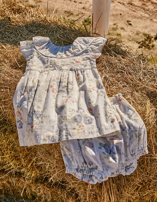 Comprar Online Vestido + Tapa-Fraldas em Algodão para Bebé Menina 'You&Me', Multicolor