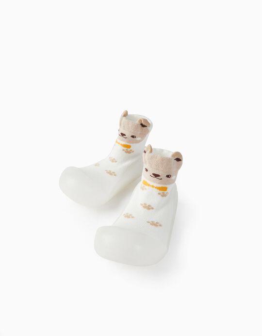 Calcetines con Suela para Bebé 'Steppies', Blanco/Beige