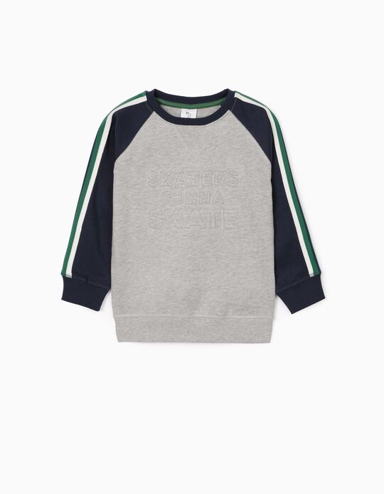 Sweater for Boys 'Skaters', Grey/Dark Blue