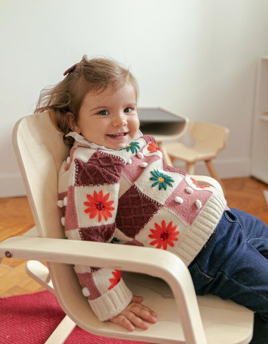 Camisola de Malha com Bordados para Bebé Menina, Multicolor