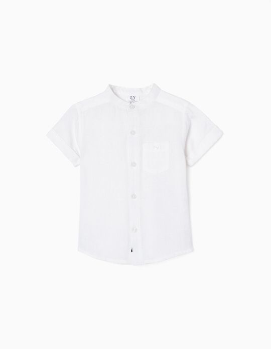 Short Sleeve Shirt for Baby Boys, White