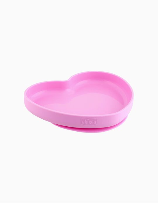 Buy Online Silicone Plate, Eat Easy by Chicco, Heart, Pink