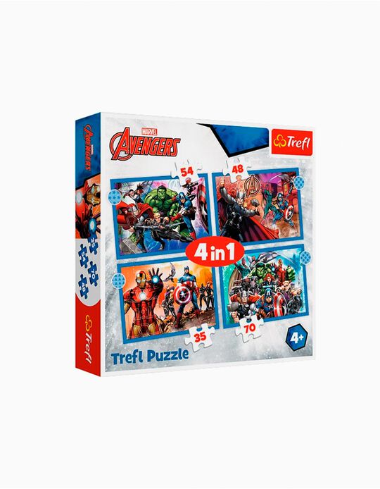 Puzzle 4 Em 1 Trefl Brave Avengers 4A+