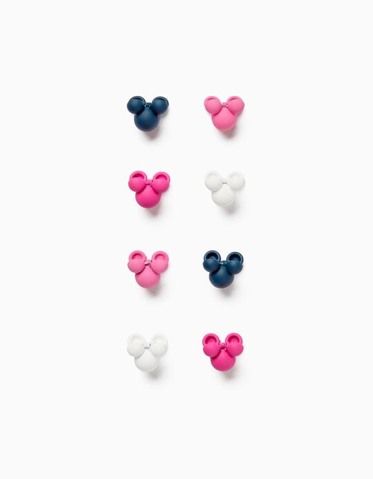 Pack 8 Molas de Cabelo para Bebé e Menina 'Minnie', Rosa/Branco/Azul