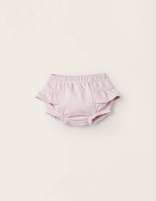Frilly Diaper Cover for Newborn Girls, Light Pink