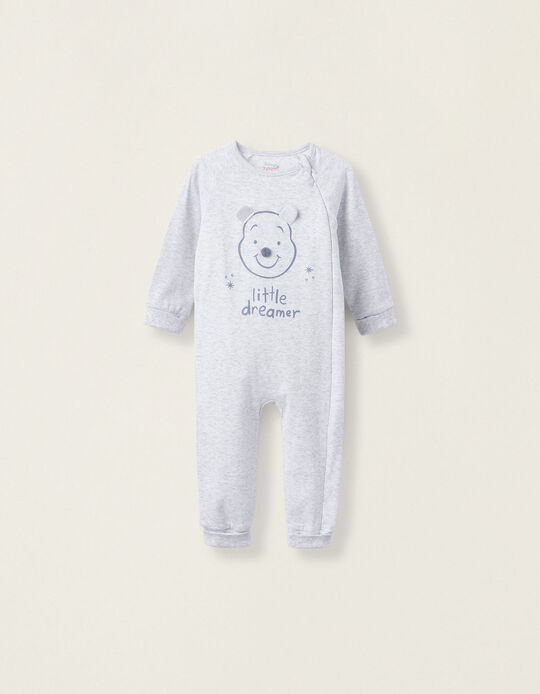 Cotton Babygrow for Baby Boys 'Winnie the Pooh', Gray