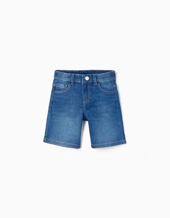 Pantalones Cortos Midi de Mezclilla para Niño, Azul