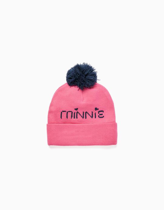 Beanie with Pom-pom for Girls 'Minnie', Pink/Dark Blue