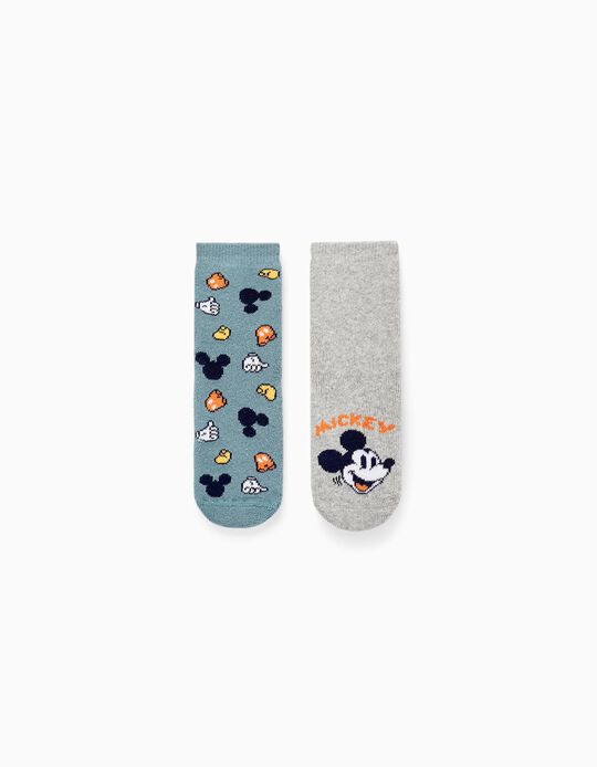 Pack of 2 Pairs of Non-slip Socks for Baby Boys 'Mickey', Multicolor