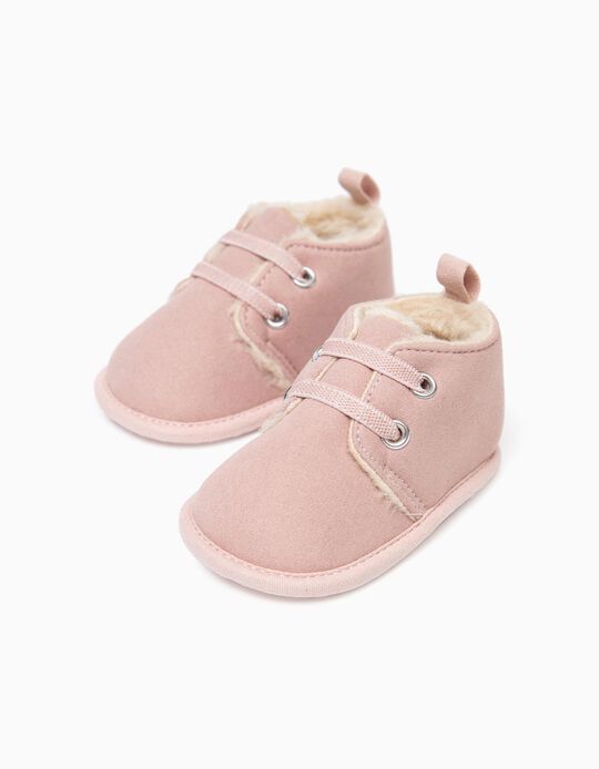 Suedette Boots for Newborn Baby Girls, Pink