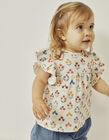 Conjunto de T-shirt + Calções de Algodão para Bebé Menina, Azul/Branco