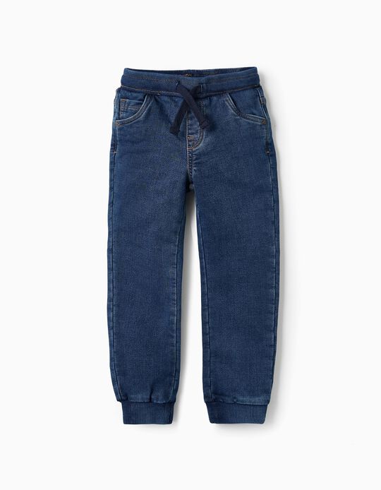 Buy Online Sporty Denim Trousers for Boys, Dark Blue