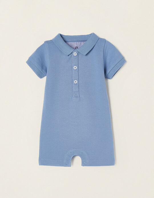 Short Sleeve Jumpsuit for Newborns 'You&Me', Blue