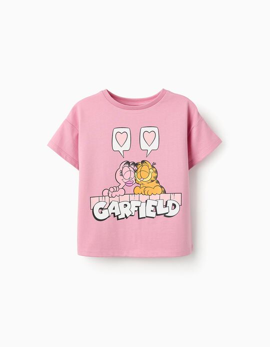 Comprar Online T-shirt de Algodão para Menina 'Garfield', Rosa