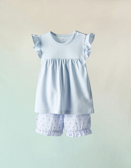 Comprar Online Pijama de Algodão com Estrelas para Bebé Menina, Azul