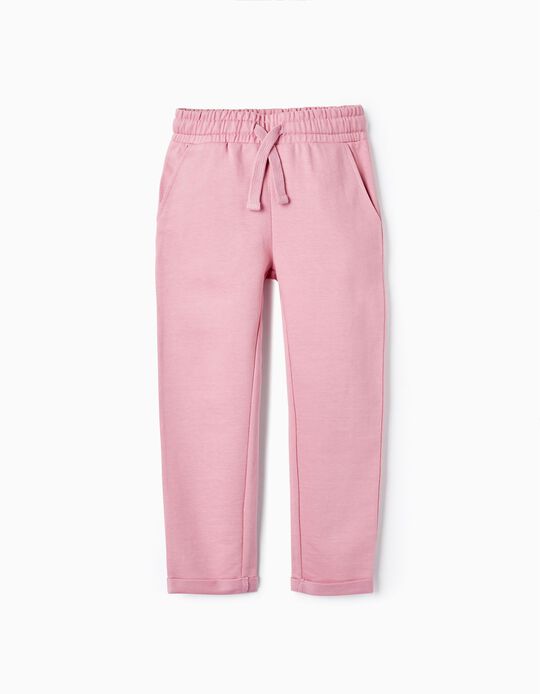 Cotton Joggers for Girls, Pink