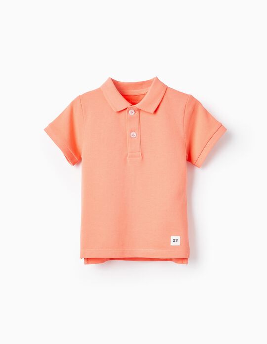 Polo in Cotton Piqué for Baby Boys, Orange