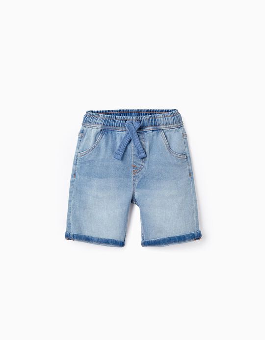 Cotton Denim Shorts for Boys 'Midi', Light Blue