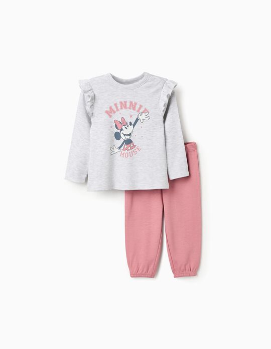 Comprar Online Pijama de Algodão para Bebé Menina 'Minnie', Rosa/Cinza