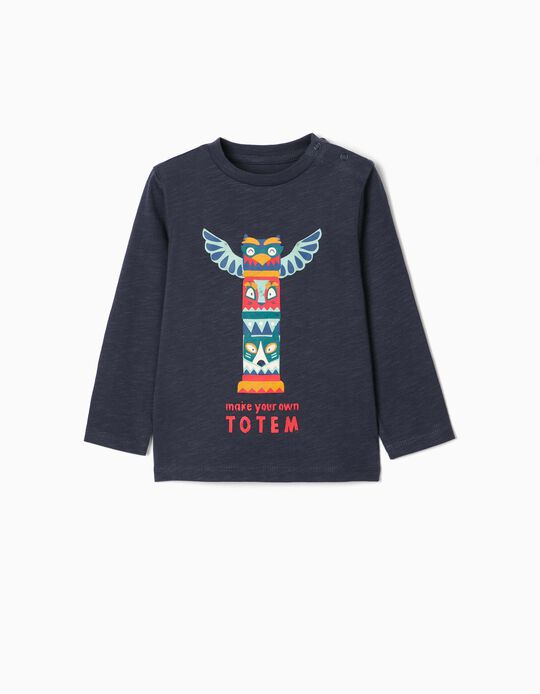 Long Sleeve T-Shirt for Baby Boys 'Totem', Dark Blue