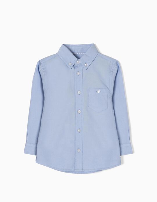 Camisa Manga Comprida para Bebé Menino, Azul