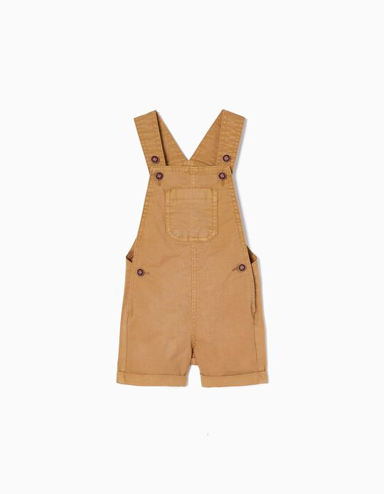 Cotton Dungarees for Baby Boys, Camel