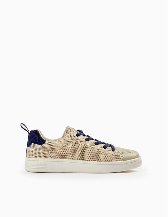 Trainers in Mesh for Boys 'ZY 1996', Beige/Dark Blue