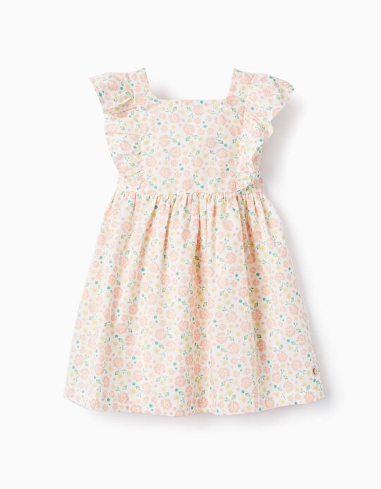 Comprar Online Vestido Floral em Algodão para Bebé Menina, Branco