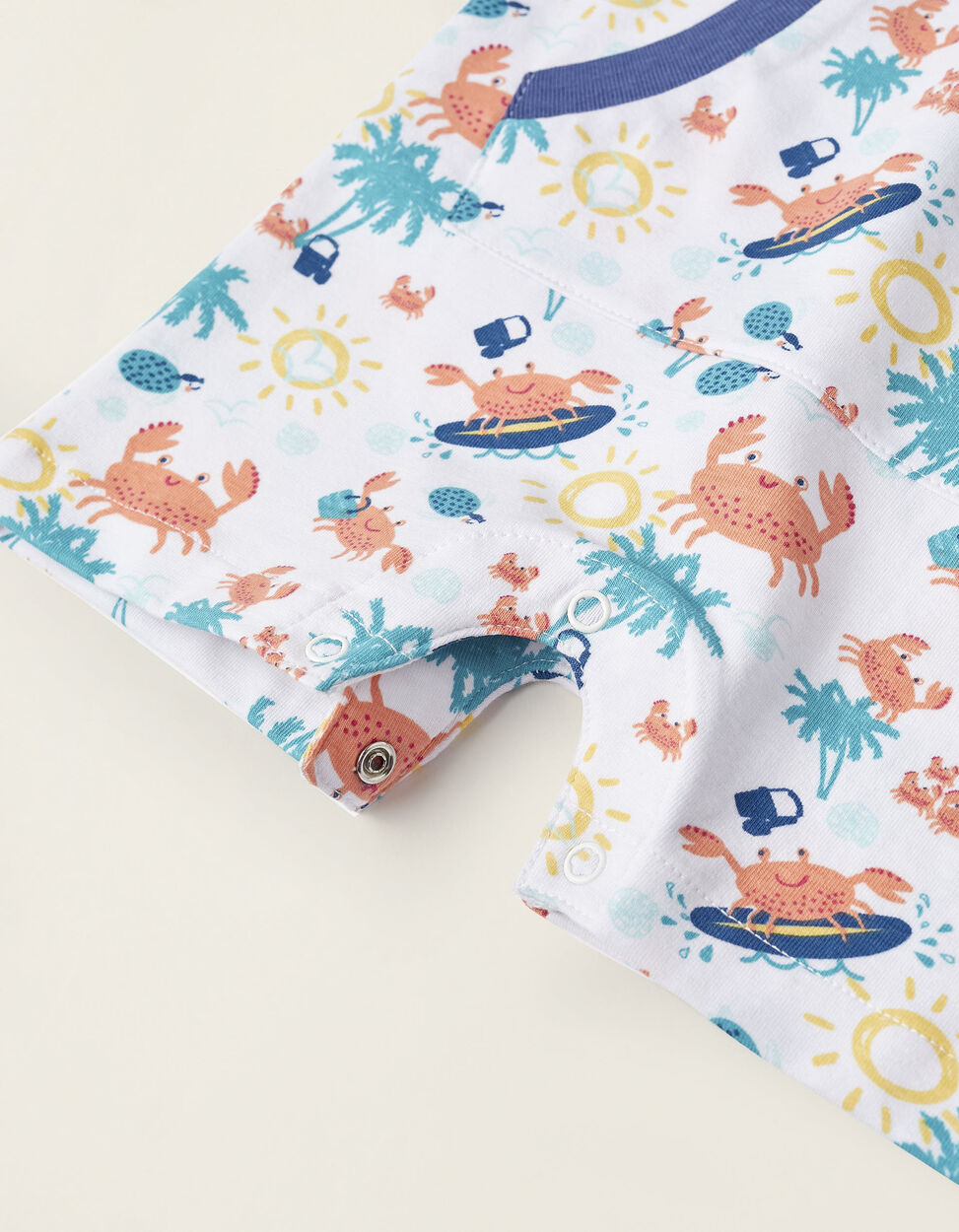 Buy Online Hat + Jumpsuit for Newborns Boys 'Crabs', White/Blue