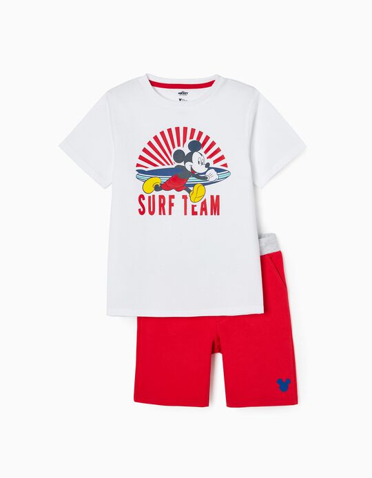 Camiseta + Short para Niño 'Mickey', Blanco/Rojo