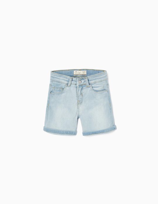 Buy Online Denim Shorts for Girls 'Slim Fit', Light Blue