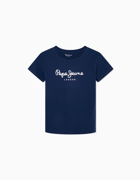 T-shirt em Algodão para Menino 'Pepe Jeans', Azul Escuro