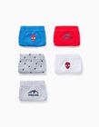 Pack of 5 Cotton Panties for Boys 'Spiderman', Multicolor