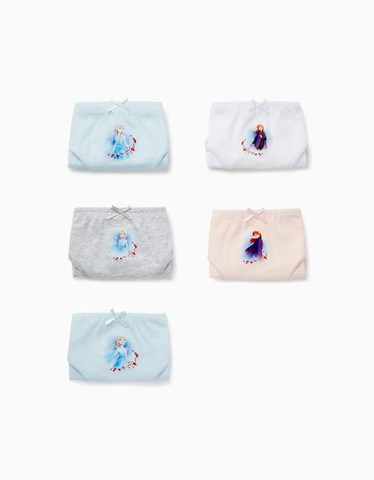 5-Pack Cotton Briefs for Girls 'Elsa & Anna', Multicoloured