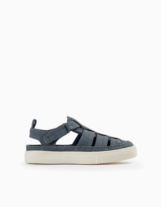 Closed Strap Sandals for Baby Boy, Grey
