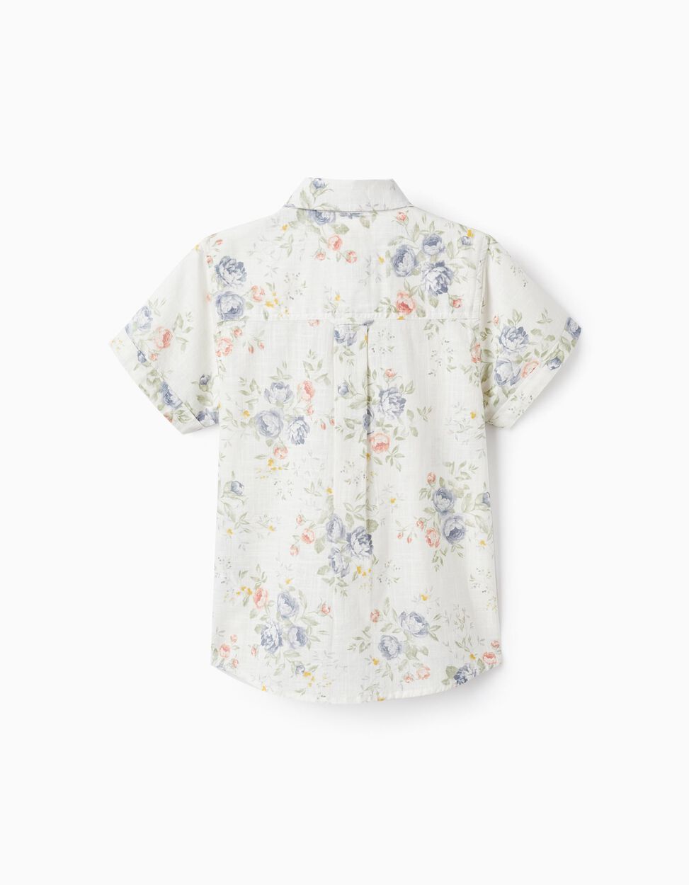 Buy Online Floral Cotton Shirt for Boys 'B&S', White