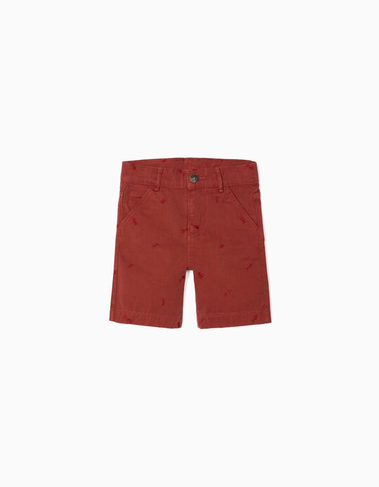 Twill Shorts for Boys, Red