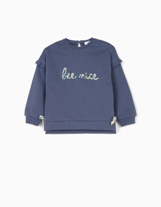 Sweatshirt for Baby Girls 'Bee Nice', Blue