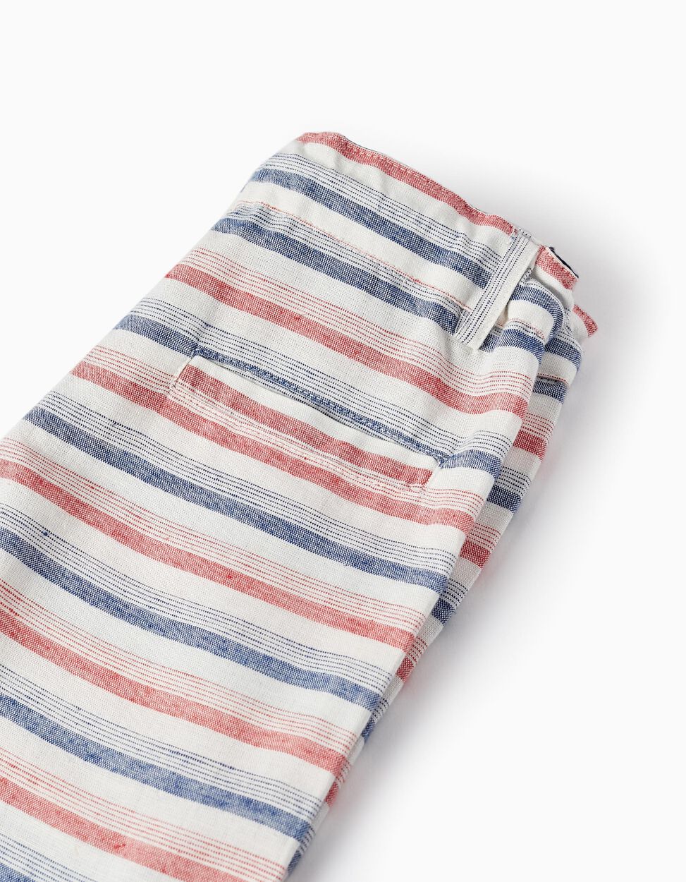 Buy Online Striped Shorts for Boys, White/Red/Blue