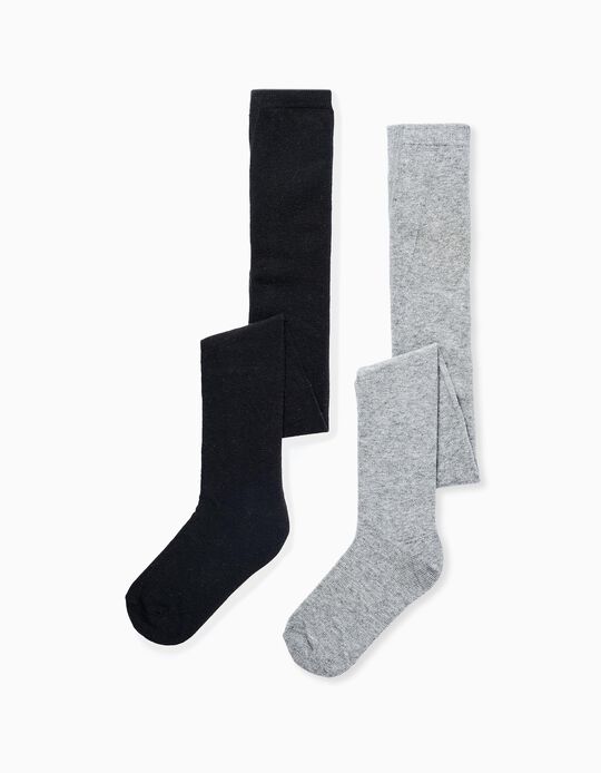 Comprar Online Pack 2 Leotardos para Niña, Gris/Negro