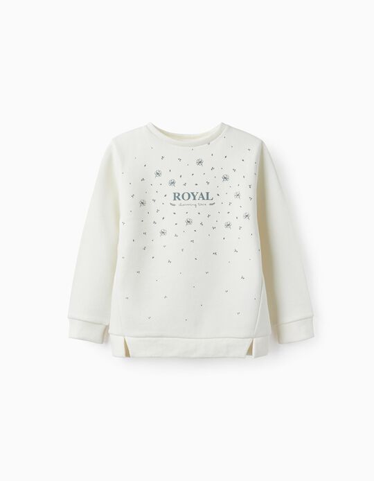 Sweatshirt for Girls 'Royal', White