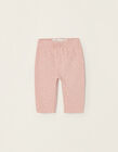 Printed Ribbed Leggings for Newborn Baby Girls, Pink