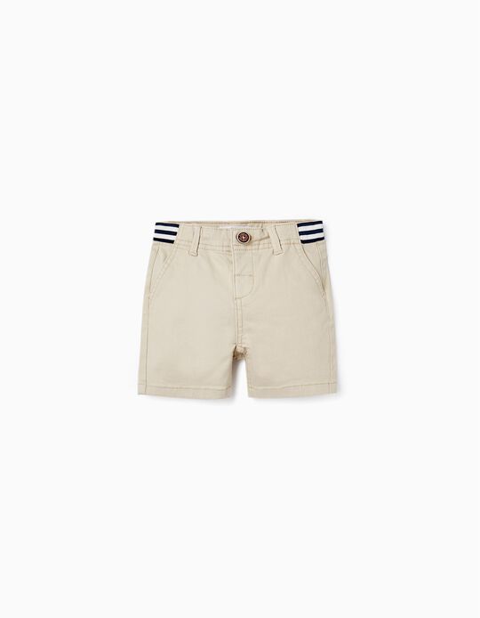 Twill Chino Shorts for Baby Boys, Beige