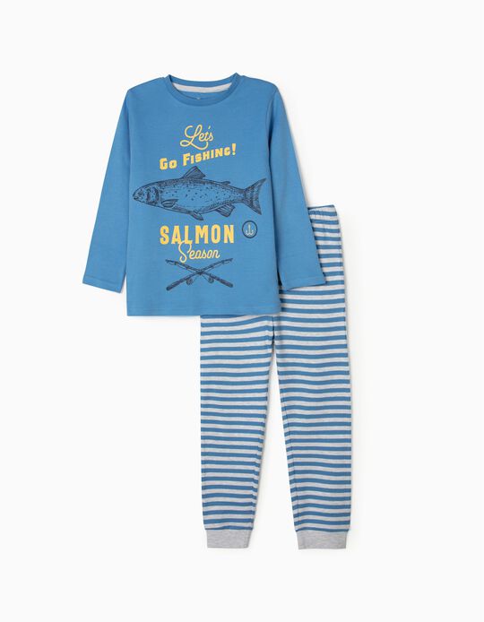 Pyjamas for Boys 'Salmon', Blue/Grey