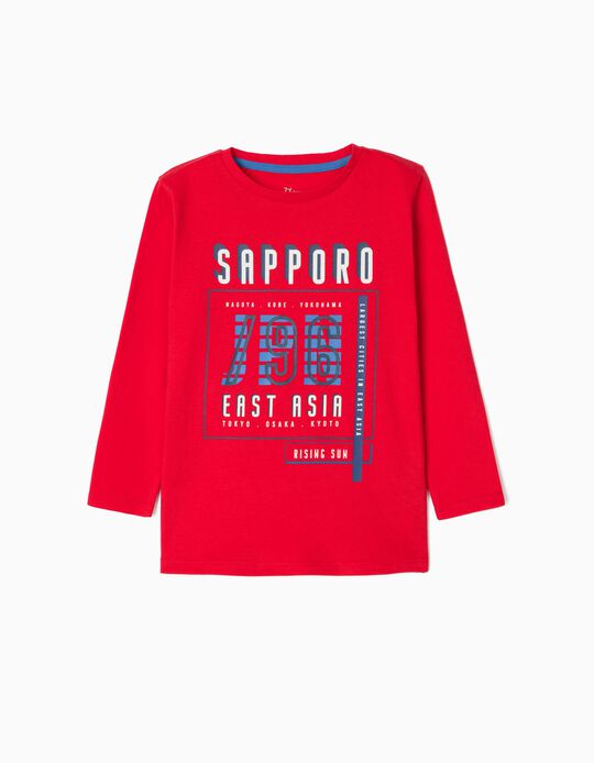 Long Sleeve T-Shirt for Boys 'East Asia', Red