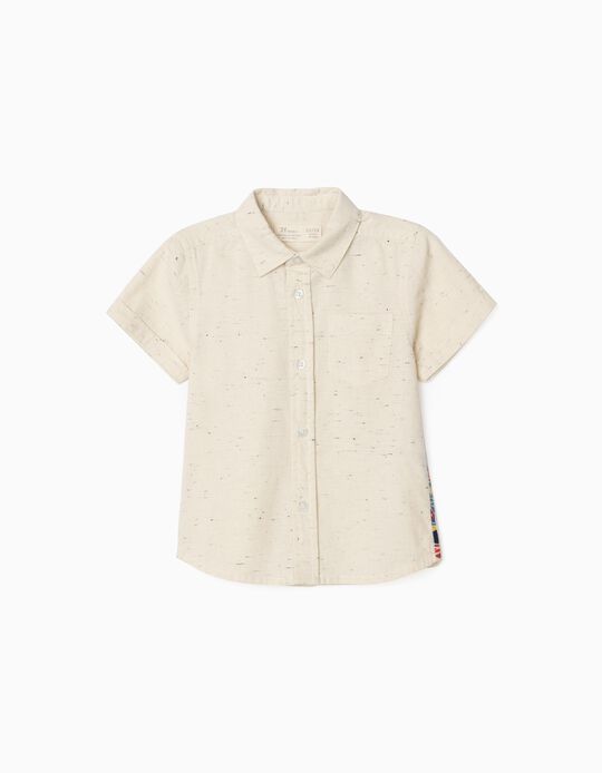 Short Sleeve Shirt for Baby Boys, Beige